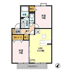 オーパスSOGA 2LDKの間取図画像