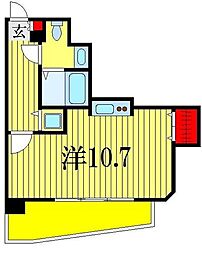 サイドワン ワンルームの間取図画像