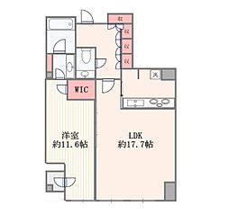 平河町森タワーレジデンス 1LDKの間取図画像