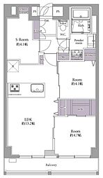 ストーク新宿 2SLDKの間取図画像