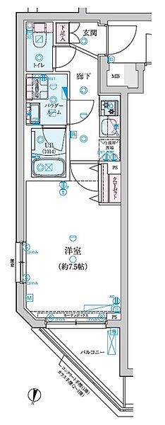 ジェノヴィア新中野スカイガーデン 104｜東京都中野区本町6丁目(賃貸マンション1K・1階・25.06㎡)の写真 その2