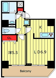 アイルプレミアム千駄木 1LDKの間取図画像