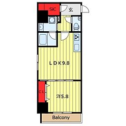 アーバンパーク三ノ輪II 4階1LDKの間取り