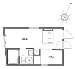 アピチェ南千住A棟 3階1DKの間取り