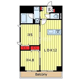 ティモーネグランデ田端ノルド 4階2LDKの間取り