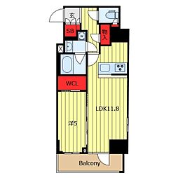 ステージグランデ台東根岸アジールコート 11階1LDKの間取り