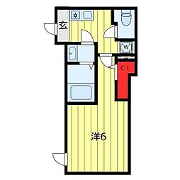 レピュア町屋レジデンス2 1Kの間取図画像