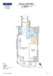 プラウドフラット文京千駄木 1LDKの間取図画像