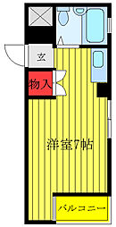 弥生コーポシエスタ ワンルームの間取図画像