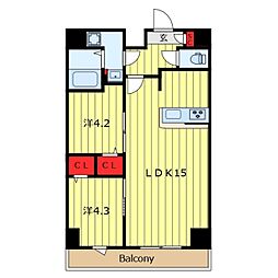 COMFORIA西尾久 2LDKの間取図画像