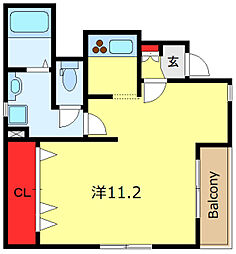 GUN'sHouse ワンルームの間取図画像