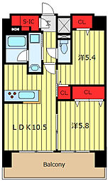 グランレーヴ東尾久 2LDKの間取図画像