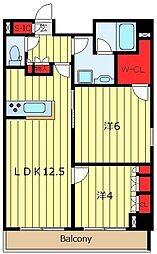 HF東尾久レジデンス 2LDKの間取図画像