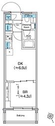 クレヴィアリグゼ日暮里根岸 1DKの間取図画像