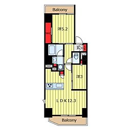 ONE ROOF RESIDENCE NISHINIPPORI 2LDKの間取図画像