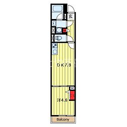 ロスアルコス千駄木 1DKの間取図画像