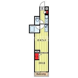CREATIF文京千駄木 1DKの間取図画像