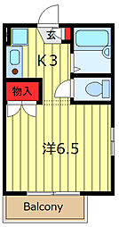 ハイムミユキ 1Kの間取図画像