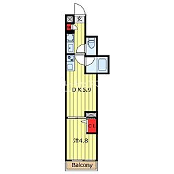 CREATIF文京千駄木 1DKの間取図画像