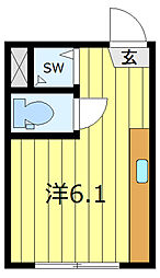 はなれ ワンルームの間取図画像