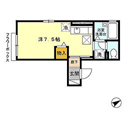 アベニュー本駒込 ワンルームの間取図画像