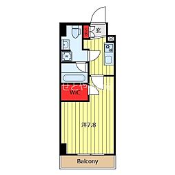 アジールコート山手動坂 1Kの間取図画像