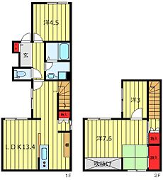 森田屋石亭楓 3LDKの間取図画像
