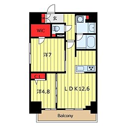 THEパームス熊野前 2LDKの間取図画像