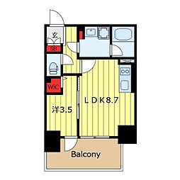 プレディアコート西日暮里 1LDKの間取図画像