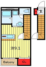 casadicomodo ワンルームの間取図画像