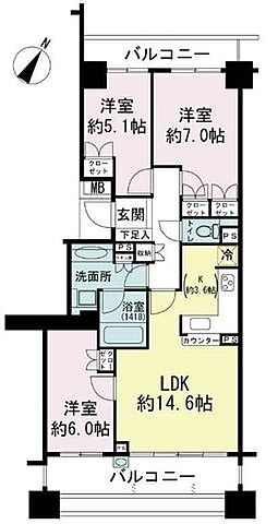 間取り パークスクエア神戸山本通 1階/-