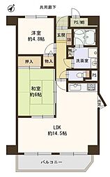 ライオンズマンション湊川公園 2LDKの間取図画像