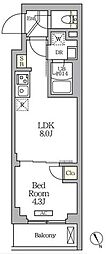 クラリティア馬込 1LDKの間取図画像