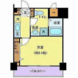 プレール・ドゥーク早稲田 1Kの間取図画像