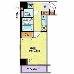 メインステージ西新宿 1Kの間取図画像