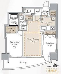 PRIMALCITY神楽坂 2LDKの間取図画像