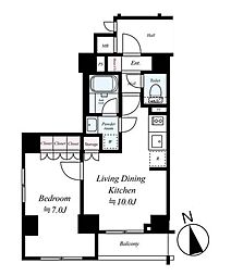 エクセレントシティ中野鷺宮 1LDKの間取図画像