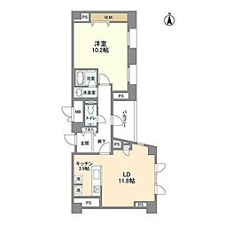 パティオ南麻布 1LDKの間取図画像
