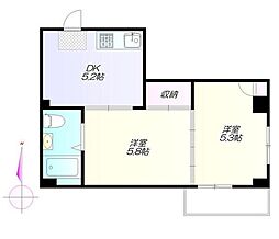エスペランサ初台 2DKの間取図画像