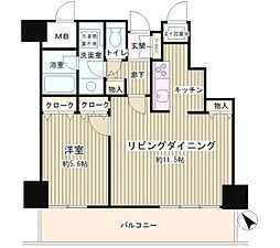トレステージ目黒 1LDKの間取図画像