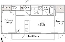 テラブリック南大井 300 2LDKの間取図画像