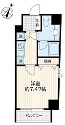 アリエルズ赤坂 1Kの間取図画像
