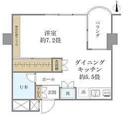 エクレール一番町 ワンルームの間取図画像