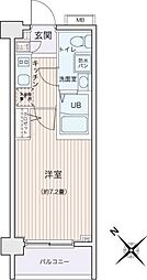 エコロジー都立大学レジデンス 1Kの間取図画像