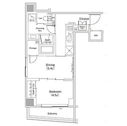 ザ・パークハビオ渋谷クロス 1DKの間取図画像