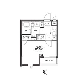 GRANPASEO四谷若葉 1Kの間取図画像