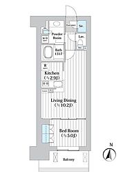 アビティグランデ砧 1LDKの間取図画像