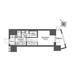 COMFORIA東大井1 1Kの間取図画像