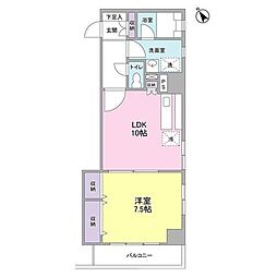 那須ハイライズ 1LDKの間取図画像