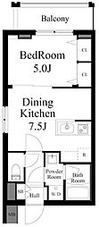 ParkWoods戸越公園 1DKの間取図画像